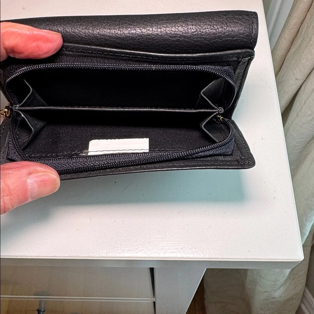NWT Princess Gardner Vintage Genuine Leather Wallet black Buttery Smooth
